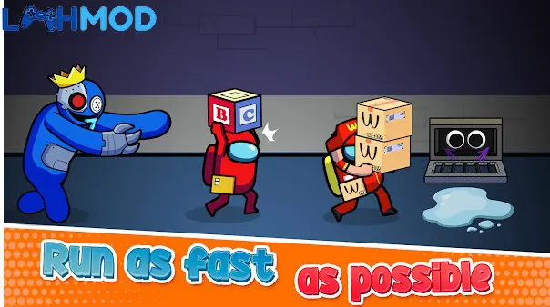 Ảnh 3 của Survivor In Rainbow Monster MOD APK 1.1.3 (Vô hạn tiền) Một nhóm người chơi đang hợp tác trong chế độ đa người của game