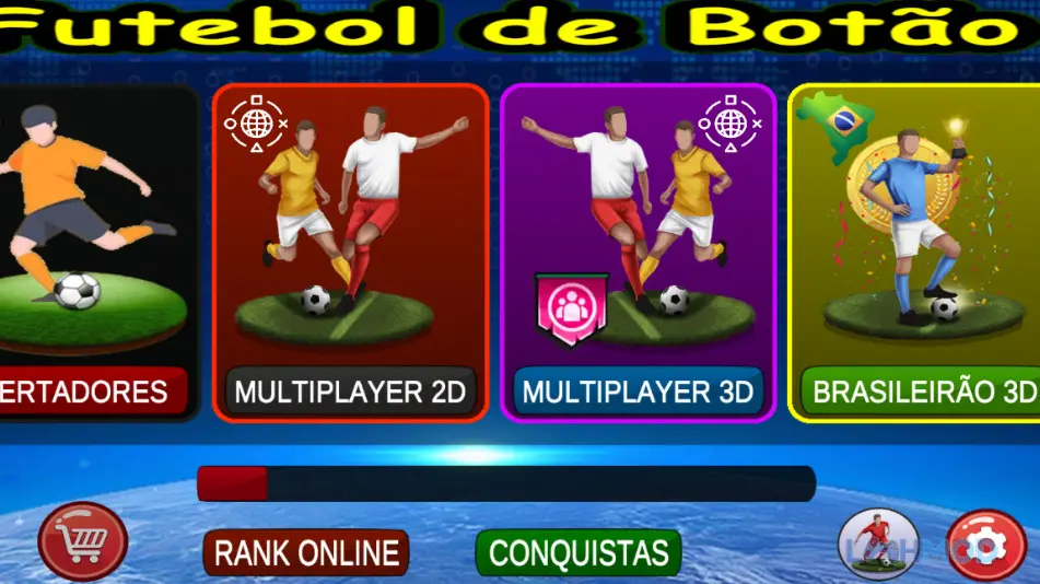 Ảnh 2 của Tải Table football Apk 5.1.8 cho Android iOs Giao diện chơi game Table Football trên thiết bị di động với các cầu thủ nút áo