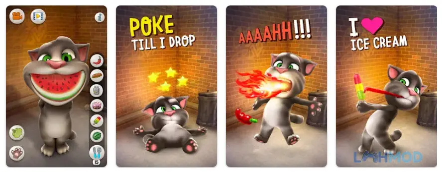 Ảnh 3 của Tải Talking Tom Cat Mod Apk 3.2.2 (Vô Hạn Food) cho Android iOs Mèo Tom chơi các mini-game vui nhộn để giải trí và kiếm phần thưởng