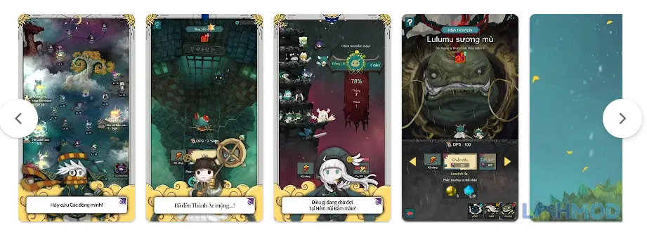 Ảnh 2 của Tải Tap Dragon Little Knight Luna Apk 1.0.11 cho Android iOs Luna và đồng minh chiến đấu chống lại quái vật