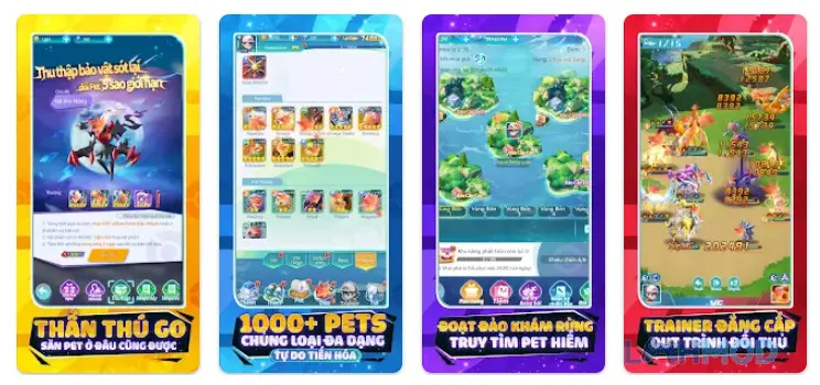Ảnh 1 của Tải Thần Thú GO Apk 1.05 cho Android iOs Giao diện chiến đấu trong Thần Thú GO với các thần thú đang tấn công