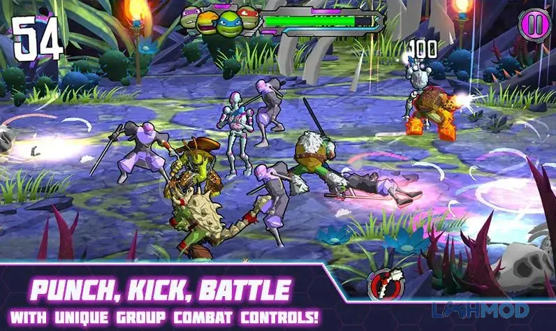 Ảnh 3 của Tải TMNT Portal Power Apk 2.3 cho Android iOs Giao diện chiến đấu đầy hành động của TMNT Portal Power