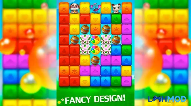 Ảnh 2 của Tải Toy Bomb: Match Blast Puzzles Apk 7.9 Hiệu ứng nổ khối trong Toy Bomb: Match Blast Puzzles tạo ra các vật phẩm đặc biệt