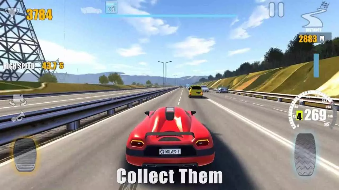 Ảnh 2 của Tải game Traffic Tour Mod APK 2.0.7 (Mở Khoá Xe, Tiền, Gold) Chiếc xe đua màu đỏ lao trên đường cao tốc với giao thông đông đúc