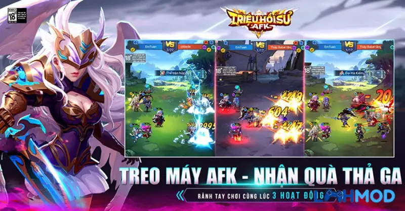 Ảnh 1 của Tải Triệu Hồi Sư AFK Apk 1.8 cho Android Cảnh chiến đấu trong Triệu Hồi Sư AFK