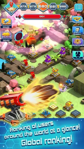 Ảnh 1 của Tải game Turret Merge Defense Mod APK v1.9.5 (Vô Hạn Tiền) Trận địa tháp phòng thủ trong Turret Merge Defense Mod