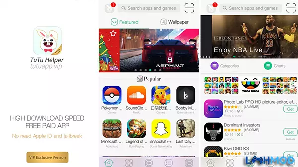 Ảnh 2 của Tải TutuApp APK 6.0 cho Android iOS Màn hình của TutuApp với các biểu tượng ứng dụng và tùy chọn cài đặt