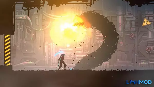 Ảnh 2 của Tải Undestroyed: Roguelike ARPG MOD APK 0.34 (Vô hạn tiền) Android iOS Một chiến binh cơ khí đang đối đầu với kẻ thù máy móc