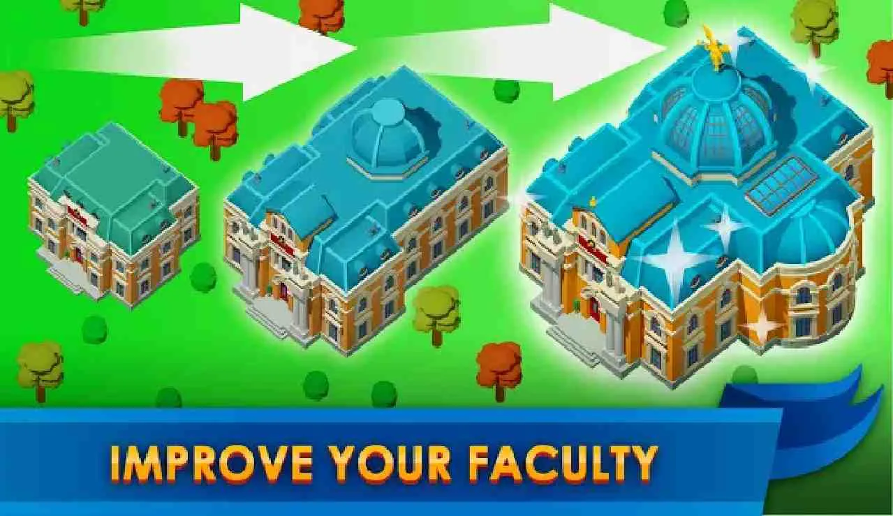 Ảnh 3 của Tải game University Empire Tycoon Mod APK 1.1.8.1 (Menu, Vô Hạn Tiền) Học sinh và hoạt động thường ngày trong khuôn viên University Empire Tycoon Mod