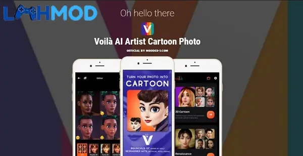 Ảnh 2 của Voila AI Artist MOD APK 2.0 (Mở khóa cao cấp) Giao diện Voila AI Artist với các tùy chọn biến đổi ảnh