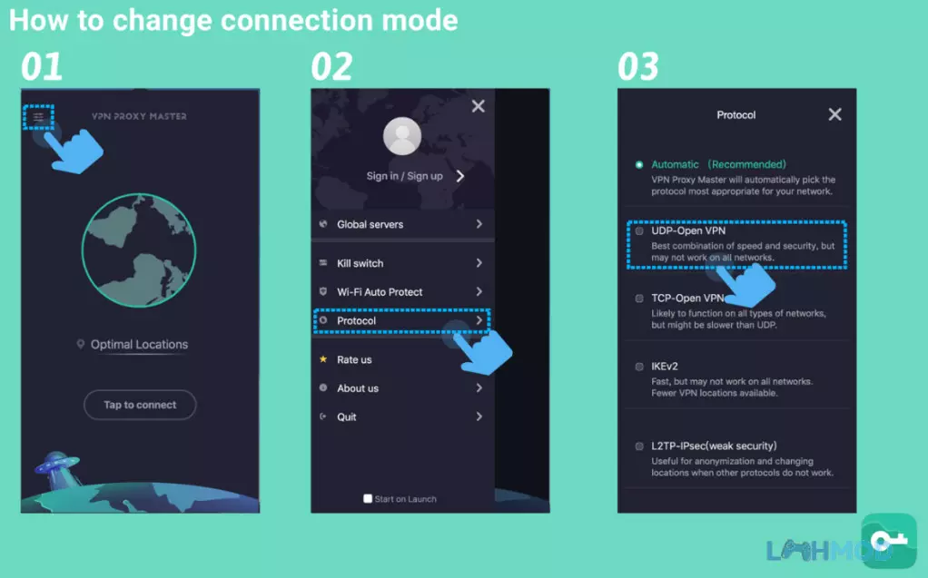 Ảnh 3 của Tải VPN Proxy Master Mod Apk 2.2.6.3 (Mở khóa VIP) cho Android iOs Màn hình lựa chọn máy chủ VPN từ các quốc gia khác nhau trong ứng dụng