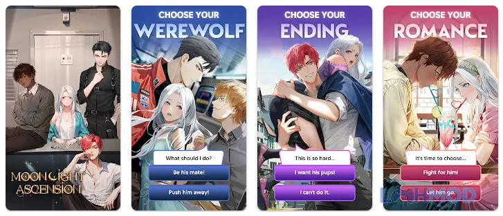 Ảnh 1 của Tải Werewolf Romance Mod Apk 1.4.1 (Unlimited Gem, Ticket) cho Android iOs Cảnh trong game Werewolf Romance với hai nhân vật đang tương tác