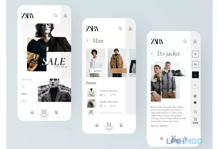 Ảnh 2 của Tải ứng dụng ZARA Apk 11.24.2 cho Android iOs Giao diện mua sắm trong ứng dụng ZARA với các danh mục sản phẩm