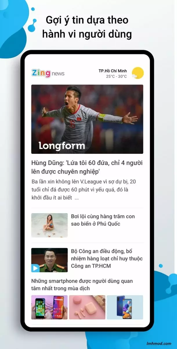 Ảnh 2 của Tải ứng dụng Zing News APK 21.05.01 cho Android, IOS Giao diện chính của Zing News hiển thị các tin tức nổi bật