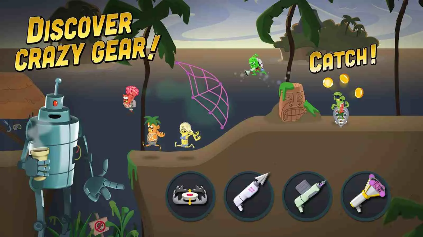 Ảnh 5 của Tải game Zombie Catchers Mod APK 1.32.0 (Menu, Vô Hạn Tiền) Một cửa hàng nâng cấp vũ khí và trang bị trong Zombie Catchers