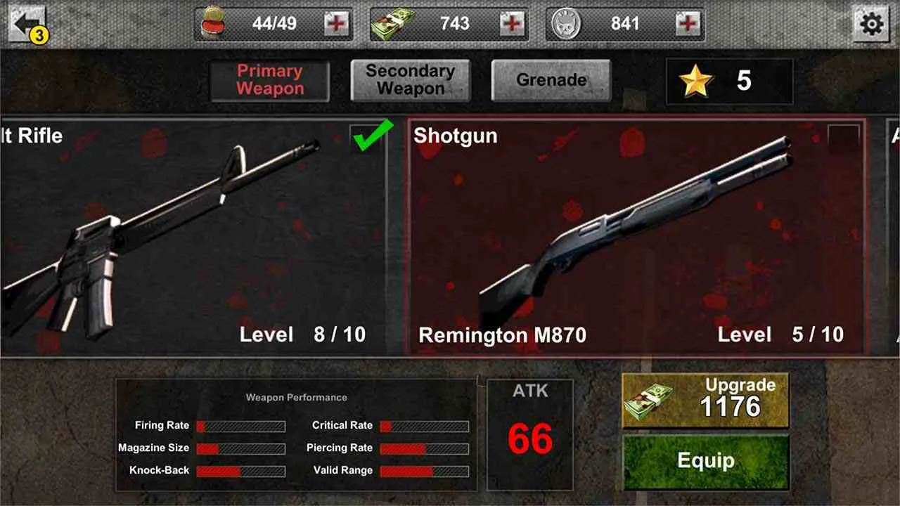 Ảnh 3 của Tải game Zombie Hunter D-Day Mod APK 1.0.904 (Tiền, Bất tử/Onehit) Alt text mô tả một cảnh hành động với nhiều zombie bị tiêu diệt