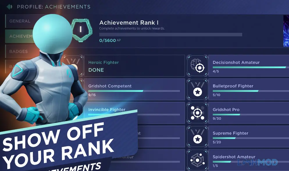 Ảnh 1 của Tải Aim Lab Mod Apk 0.4.9 (Mở khóa) cho Android iOs Cảnh người chơi đang thực hiện bài tập ngắm bắn trong Aim Lab Mobile