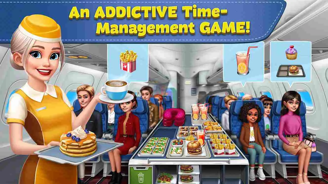 Ảnh 2 của Tải game Airplane Chefs Mod APK V11.2.0 (Vô Hạn Tiền) Đầu bếp Airplane Chefs đang chuẩn bị món ăn nhanh trên máy bay
