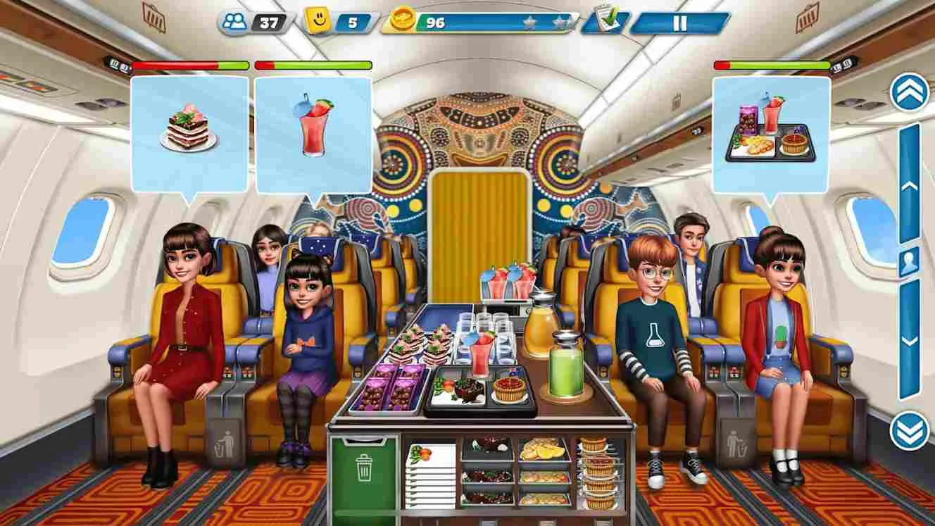 Ảnh 4 của Tải game Airplane Chefs Mod APK V11.2.0 (Vô Hạn Tiền) Đầu bếp phục vụ hành khách trên máy bay trong Airplane Chefs Mod