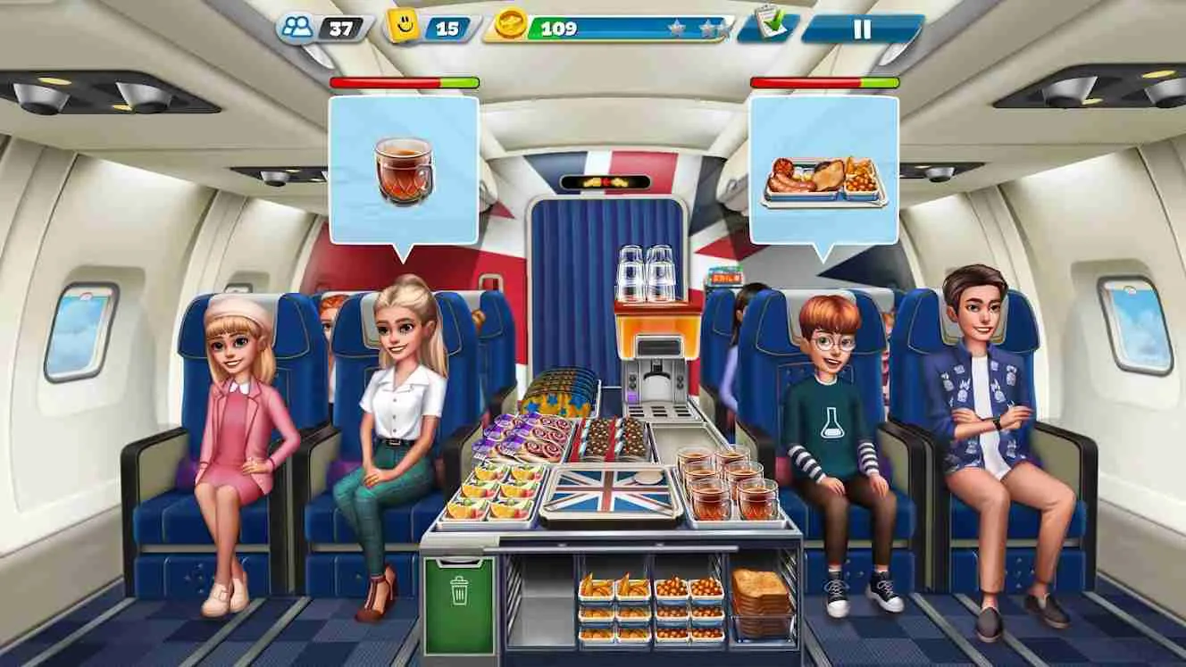 Ảnh 5 của Tải game Airplane Chefs Mod APK V11.2.0 (Vô Hạn Tiền) Giao diện chọn món ăn đa dạng trong Airplane Chefs Mod