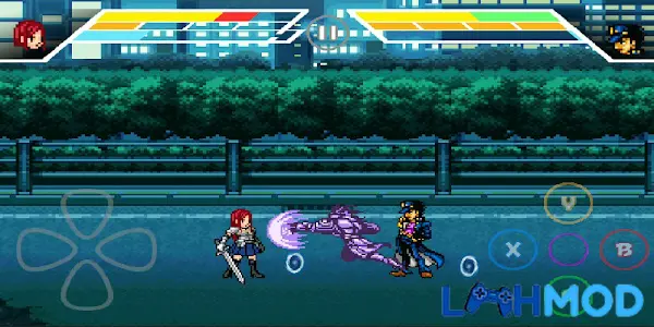 Ảnh 2 của Anime: The Multiverse War MOD APK 1.8 (Vô hạn tiền) Android iOS Giao diện điều khiển và các chiêu thức của nhân vật trong trận đấu