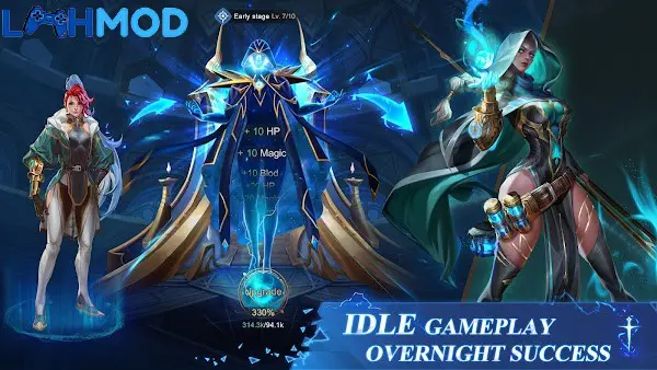 Ảnh 2 của Tải trò chơi Arcane Fate APK 1.0.0 cho Android iOS Cảnh chiến đấu trong Arcane Fate với các Servant sử dụng kỹ năng