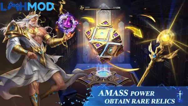 Ảnh 3 của Tải trò chơi Arcane Fate APK 1.0.0 cho Android iOS Màn hình giao diện Arcane Fate hiển thị nhân vật và hệ thống nâng cấp