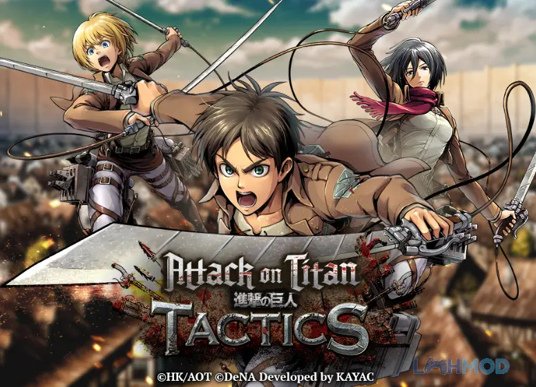 Ảnh 1 của Attack on Titan TACTICS Mod 1.10.02 (Đóng băng kẻ thù) Android iOs Giao diện màn hình chơi game Attack on Titan TACTICS với các nhân vật đang chiến đấu