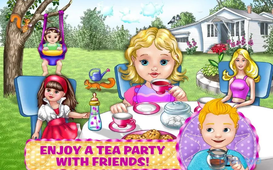 Ảnh 4 của Tải game Baby Care Dress Up Kids Game Apk 1.2.5 cho Android iOs Cùng bé yêu tham gia tiệc trà và vui chơi