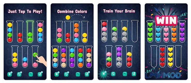 Ảnh 1 của Tải Ball Sortpuz Apk 1.1.3 cho Android iOs Cảnh chơi Ball Sortpuz với các ống nghiệm đầy màu sắc