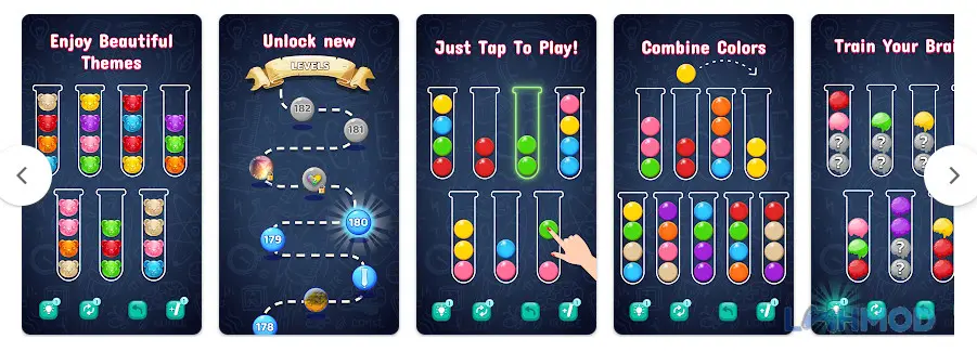 Ảnh 2 của Tải Ball Sortpuz Apk 1.1.3 cho Android iOs Cảnh chơi Ball Sortpuz với giao diện thân thiện, dễ điều khiển