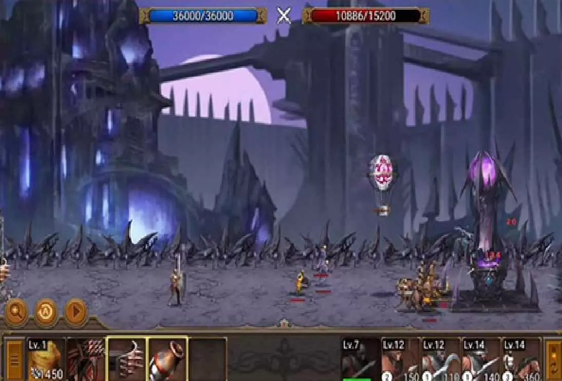 Ảnh 3 của Battle Seven Kingdoms Mod APK 4.1.5 (Vô Hạn Coins, Diamonds) Cảnh chiến đấu trong Battle Seven Kingdoms Mod với nhiều đơn vị quân