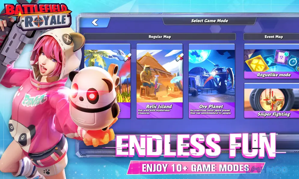 Ảnh 4 của Tải Battlefield Royale Mod Apk 0.4.17 (Vô Hạn Đạn) cho Android Một pha tấn công bất ngờ từ phía sau bức tường trong game