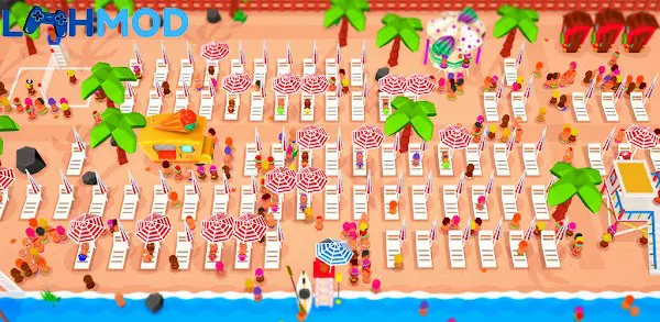 Ảnh 3 của Beach Club Tycoon MOD APK 1.0.94 (Collect Crystal Multiplier) Beach Club Tycoon Modded Gameplay