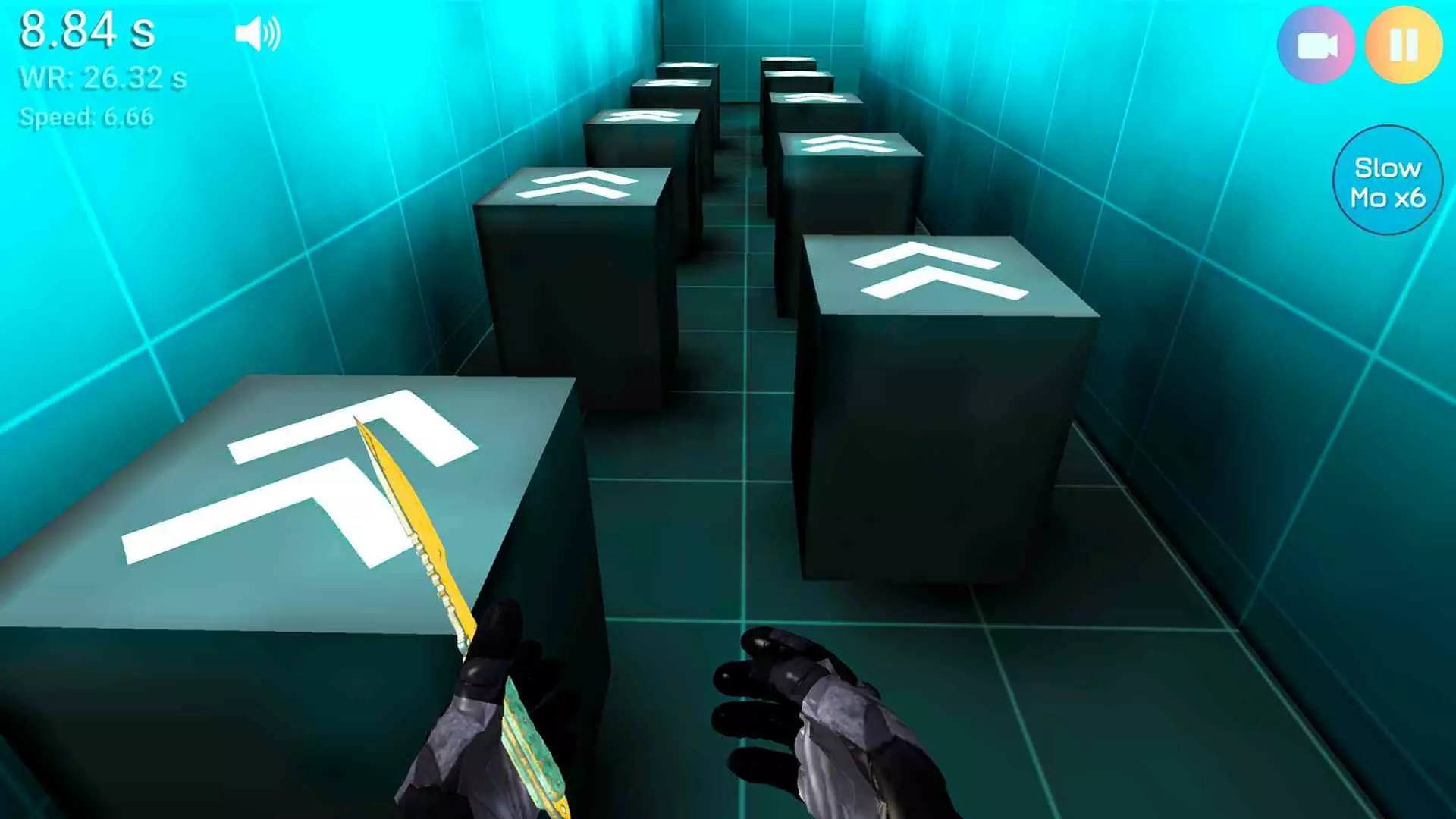Ảnh 3 của Bhop GO Mod APK 207 (Menu, Mua Sắm Miễn Phí) Một screenshot từ game Bhop GO Mod hiển thị một nhân vật đang nhảy qua các chướng ngại vật