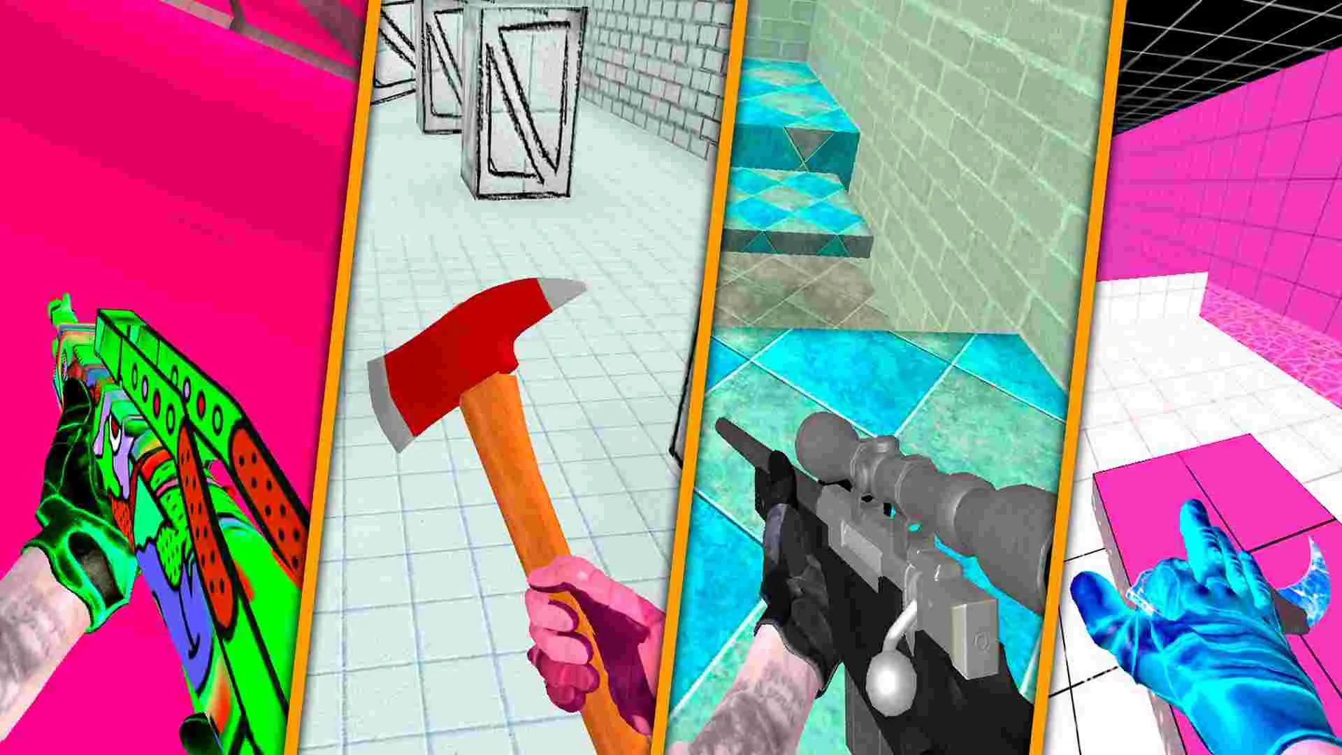 Ảnh 4 của Bhop GO Mod APK 207 (Menu, Mua Sắm Miễn Phí) Hình ảnh một màn chơi trong Bhop GO Mod, hiển thị các khối cầu nối tạo thành đường đi