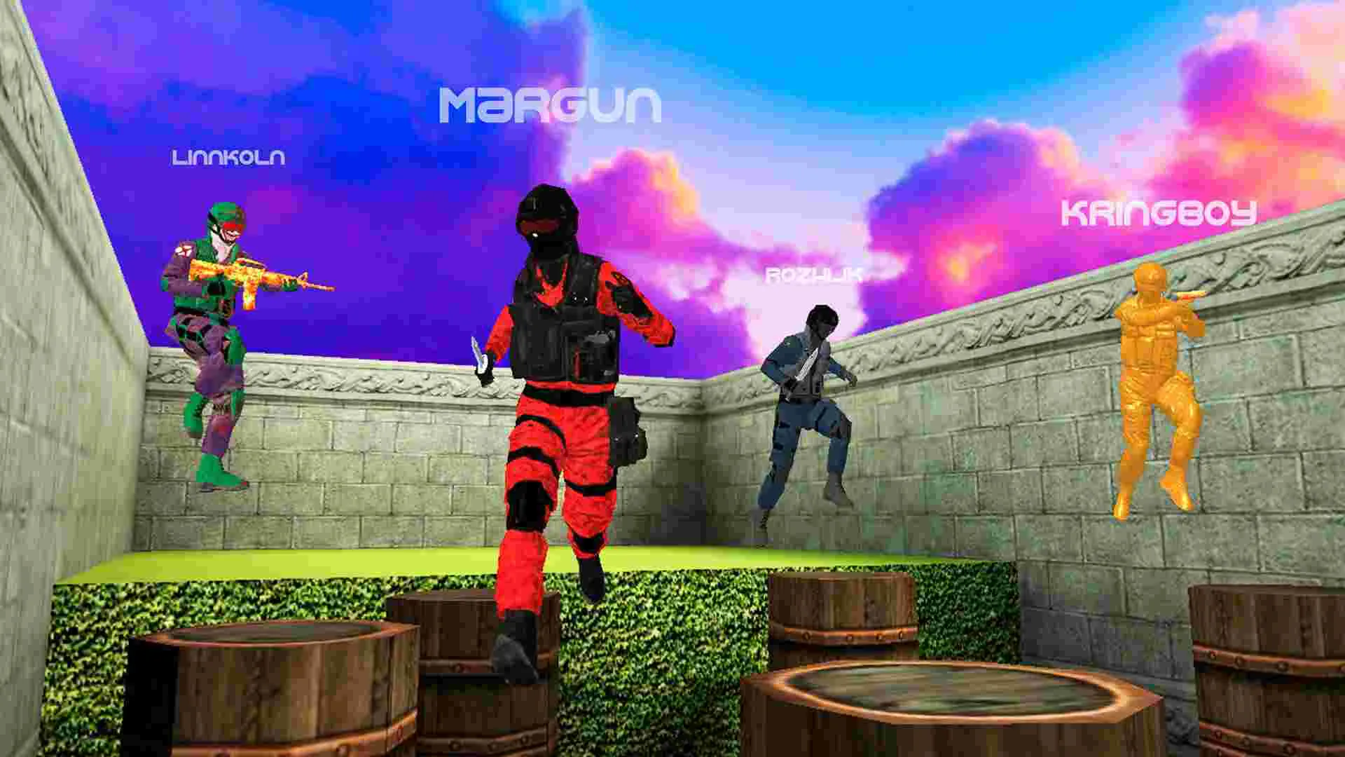 Ảnh 5 của Bhop GO Mod APK 207 (Menu, Mua Sắm Miễn Phí) Hình ảnh một góc nhìn từ trên cao trong game Bhop GO Mod, thể hiện một con đường phức tạp