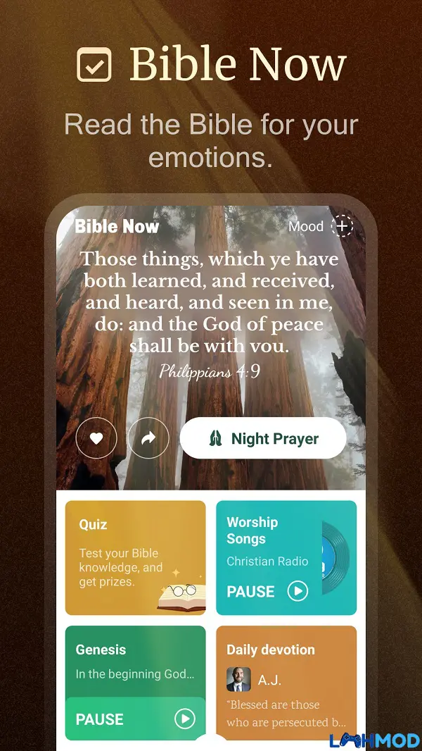 Ảnh 2 của Tải ứng dụng KJV Bible Now Mod Apk 1.1.4.1014 (Mở khóa Pro) Giao diện đọc Kinh thánh trong KJV Bible Now