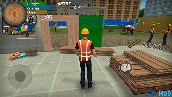Ảnh 2 của Big City Life: Simulator Mod Apk 1.4.6 (Vô hạn tiền) Nhân vật chính của game đang đứng giữa đường phố nhộn nhịp