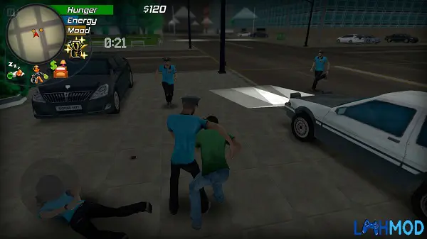 Ảnh 4 của Big City Life: Simulator Mod Apk 1.4.6 (Vô hạn tiền) Một nhân vật đang thực hiện nhiệm vụ vận chuyển hàng hóa