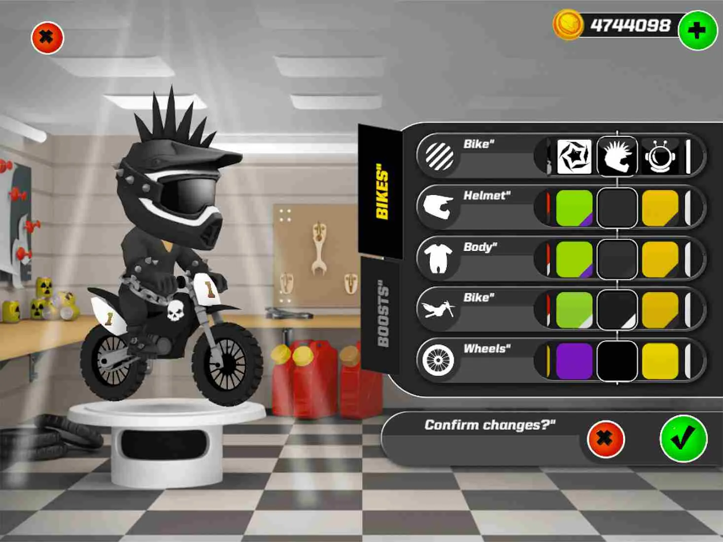 Ảnh 3 của Tải game Bike Up Mod APK 1.0.110 (Menu, Vô Hạn Tiền) Màn hình tùy chỉnh xe và nhân vật với nhiều tiền vàng trong Bike Up Mod