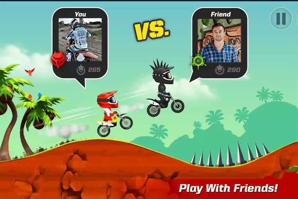 Ảnh 4 của Tải game Bike Up Mod APK 1.0.110 (Menu, Vô Hạn Tiền) Màn hình so tài 1vs1 trong chế độ Multiplayer của Bike Up Mod