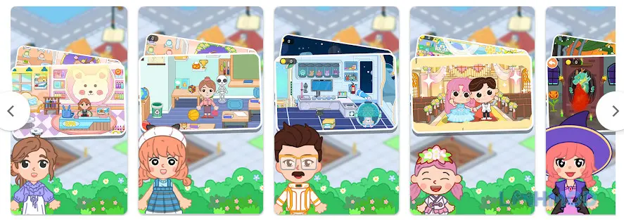 Ảnh 3 của Tải Block Town Dream Builder Apk v1.0.13 cho Android iOs Người dân trong Block Town Dream Builder mod APK