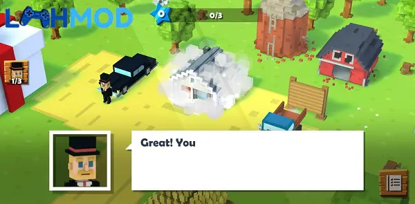 Ảnh 3 của Tải Blocky Farm MOD APK 1.2.88 (Vô hạn đá quý) cho Android iOS Một góc nông trại Blocky Farm với các loại vật nuôi đáng yêu