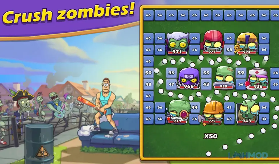 Ảnh 4 của Tải Breaker Fun 2 Apk 2.4.1 cho Android iOs Cảnh phá gạch và tiêu diệt zombie trong Breaker Fun 2 Zombie Games