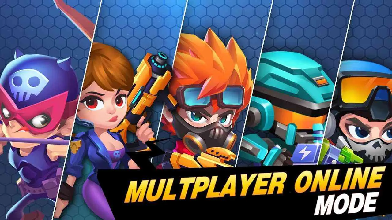 Ảnh 4 của Tải game Bullet Brawl Mod APK 1.0.4 (Vô hạn tiền, bomb, sức khỏe) Chiến binh Bullet Brawl Mod đối mặt với đám đông zombie và người ngoài hành tinh