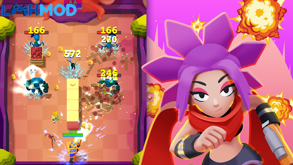 Ảnh 2 của Bullet Knight MOD APK 1.2.15 (Tăng sát thương) Android Một cảnh chiến đấu trong Bullet Knight