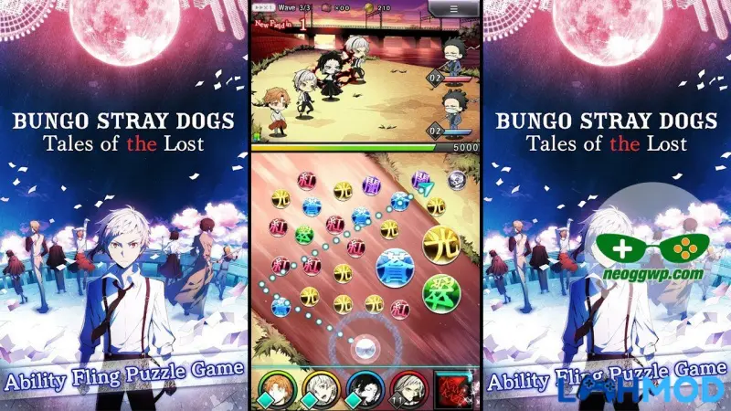 Ảnh 2 của Tải Bungo Stray Dogs: Tales of the Lost Mod Apk 3.7.0 (Attack, Health Multiplier) Cảnh chiến đấu trong Bungo Stray Dogs: Tales of the Lost