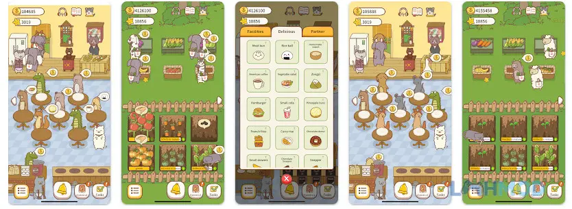 Ảnh 4 của Tải Cat Restaurant 2 Mod Apk 1.1.4 (Vô Hạn Tiền) cho Android iOs Một chú mèo đầu bếp đang nấu ăn trong bếp nhà hàng