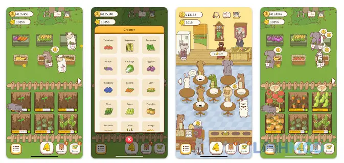 Ảnh 6 của Tải Cat Restaurant 2 Mod Apk 1.1.4 (Vô Hạn Tiền) cho Android iOs Hai chú mèo đang nấu ăn trong nhà hàng với nhiều nguyên liệu tươi ngon